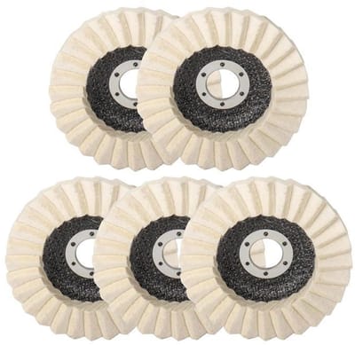 115 mm vilt schuurdoekvellen, wollen polijstpads, polijstpads voor haakse slijpers, 5-pack