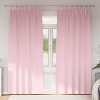 vidaXL Zwart-out Gordijnen met Ringen 2 st Babyroze 245 x 140 cm