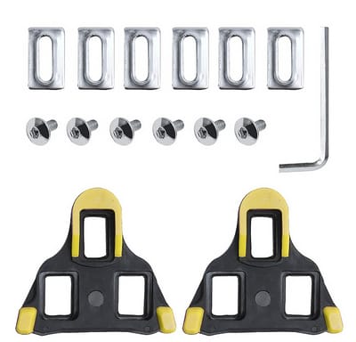 Dailygoods- Fietspedaalschoenplaatjes - Compatibel met Shimano SPD - Kunststof - 2 Stuks - Inclusief Bout en Ringinzetstukken - Lichtgewicht 110 g - Schoenplaatjes