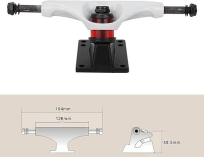 OmGoods - Dailygoody - Trucks 8.0 - Professionele Skateboard Trucks - Lichtgewicht en duurzaam - 5 inch formaat - Aluminiumlegering - Perfect voor skaters - Wit