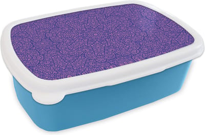 Broodtrommel Blauw - Lunchbox - Brooddoos - Mandala - Design - Abstract - Bohemian - 18x12x6 cm - Kinderen - Jongen
