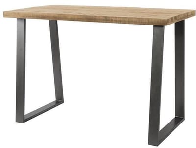 Houten Bartafel Mangohout (135cm) Hoge Rechthoekige Tafel van Massief Mangohout (135x70x92) Bartafel voor 4 Personen met Live-Edge en Natuurlijke Uitstraling - Massief Houten Tafel met Stevige U-Poot