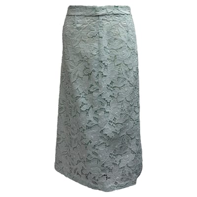 Zimmermann Kant Gedetailleerde Midi Rok in Mintgroene Polyester