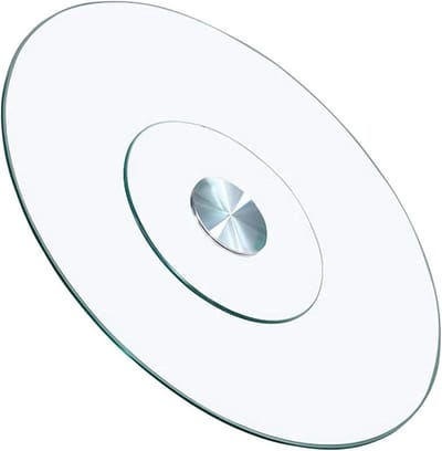 Rond Tafelblad - Draaiplateau Serveerblad - Eten Delen - Gehard Glas - 60 cm - Transparant
