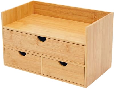 Bureau lade organizer – Voor bureau / thuis / kantoor – met 3 laden, opbergbox voor bureau en thuisgebruik – bamboe, [kleur invoegen]