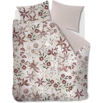 Riviera Maison Floral Flowers dekbedovertrek - Tweepersoons - 200x200/220 - Rood