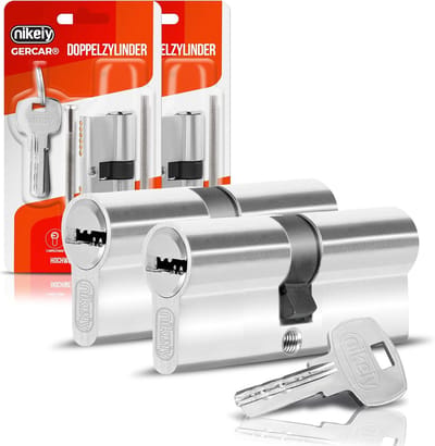 Dailygoods- Sluitcilinder 45/45 - Cilinderslot - Deurslot - Dubbele Cilinder - Set van 2 - Inclusief 10 Sleutels - Veiligheidsklasse 2