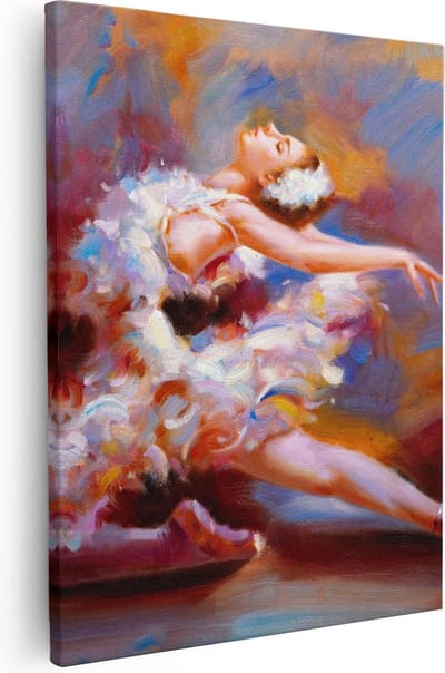 Artaza Canvas Schilderij Danseres - 40x50 cm - Wanddecoratie Ballet - Muurdecoratie Vrouw - Schilderijen Op Canvas Woonkamer