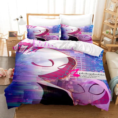 Spider-Man Gwen 3-delig 1 Dekbedovertrek Eén Delig Beddengoed Set Comforte Luxe Verfijnd Verjaardagscadeau 100% Polyester Huisdecoratie EU SK(260*220cm)3pcs