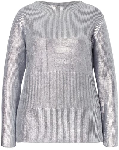 Laurasøn - Dames - Gebreide trui lange mouwen turtleneck - Grijs melange - Maat L