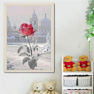 Kit Broderie Diamant Point Complet Rond Peinture Diamant 5d Image de Pierres Décoration Murale 20X30CM gray