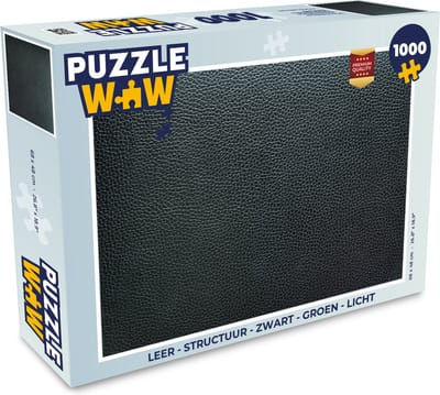 Puzzel Leer - Structuur - Zwart - Groen - Licht - Legpuzzel - Puzzel 1000 stukjes volwassenen