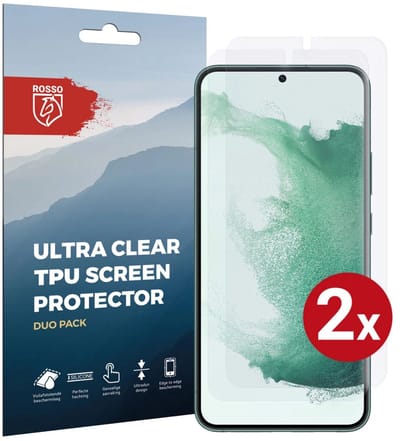 Rosso Screen Protector Ultra Clear Duo Pack Geschikt voor Samsung Galaxy S22 Plus | Folie | 2 Stuks