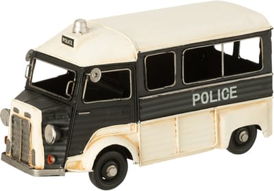 J-Line decoratie Politiebus Antiek - metaal - zwart/wit