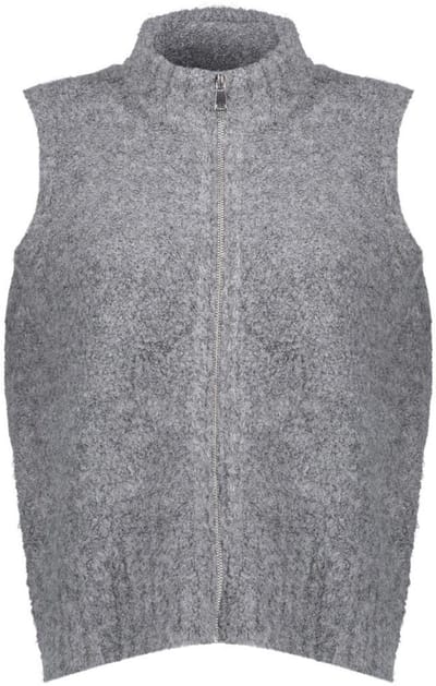 Geisha Gilet Wol Singlet Met Ritssluiting 54574 29 000930 Mid Grey Dames Maat - M