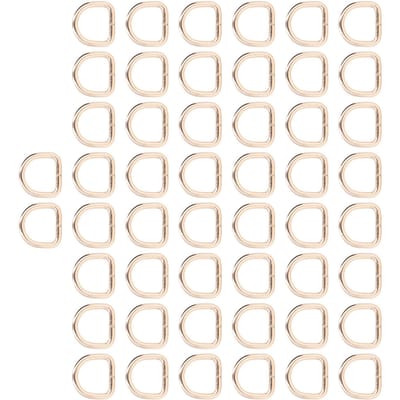 50 Pièces Anneaux en D Connexion Fermée Solide Bonne Électroplacage Anti-Rouille Anneaux de Couture Boucle pour DIY or