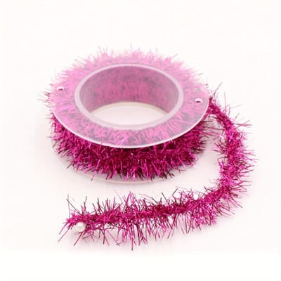 1 stuks Kerst Slinger Decoratie - Metaalachtig Glanzend Lint voor Knutselen, Feestelijke Benodigdheden, Gemengde Kleuren 1.5M Around/roll