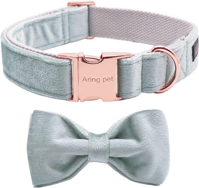 Comfortabele Fluwelen Halsband met Strik voor Honden - Verstelbare en Duurzaam