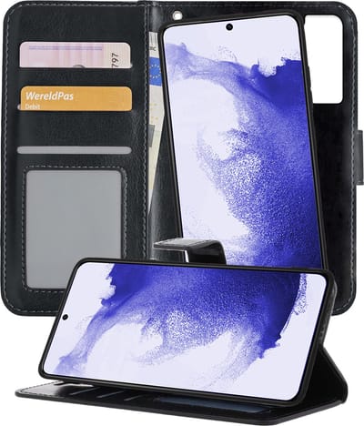 Hoesje - 2 in 1 - Geschikt voor Samsung Galaxy S22 - Met Uitneembare Hard Cover - Kunstleer - Bookcase - Wallet Case - Met Pasjeshouder - Book Case - Uitneembaar - Pashouder - Telefoonhoes - Zwart