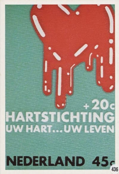 Briefkaart met afbeelding Uw hart….Uw leven postzegel
