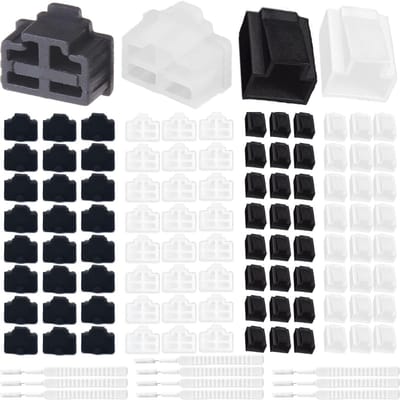 Allecto - RJ45 Stofstekker - Ethernet-hub - 100 stuks - Cat5e Cat6 Cat7 - Beschermhoezen voor kabels - Geschikt voor laptop router tv - Inclusief b...