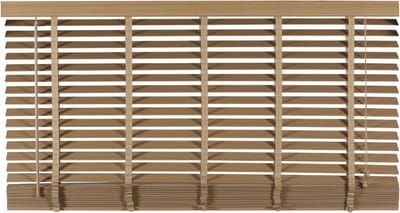 Houten Jaloezie Naturel - 160x130 cm (BxH) - Raamdecoratie - Lamelbreedte 50 mm - inc. Bedieningskoord en Draaistang - Eenvoudig op maat maken en monteren