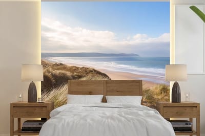 Behang - Fotobehang Duin - Strand - Water - Breedte 280 cm x hoogte 280 cm