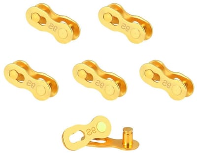 Bicycle Chain Verbindingen - 5 Pairs Herbruikbare Koppelingen voor 9 Speed Fietskettingen, Snel Ontkoppelbaar en Duurzaam (Goud)