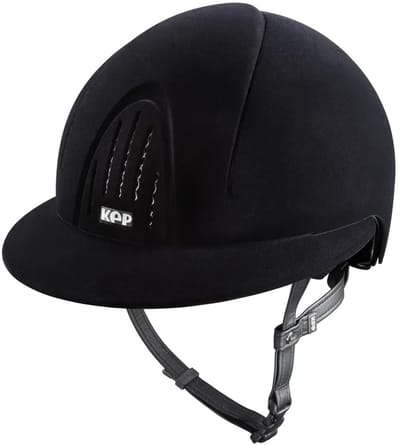 KEP Italia Smart Nova Velvet Rijhelm Zwart M - Polo Klep