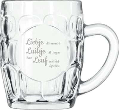 Bierpul gegraveerd - 55cl - Liebje Laitsje Leaf