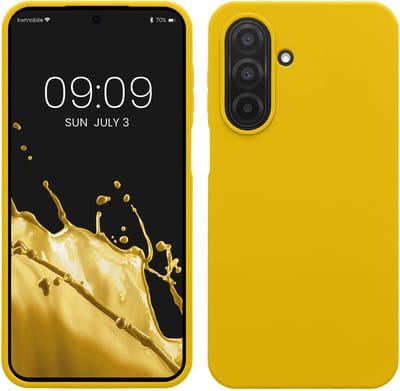 kwmobile telefoonhoesje geschikt voor Samsung Galaxy A27 5G - Hoesje met siliconen coating - Smartphone case in stralend geel