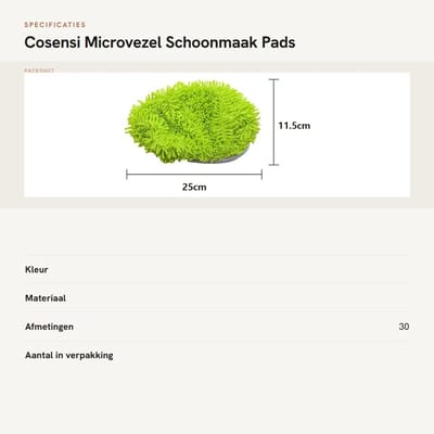 Dailygoods- Mop Pads Herbruikbaar - Microvezel/Chenille - Vloerdoeken - 4 Stuks - Geschikt voor Swiffer - Extreem absorberend