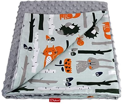 Zachte multifunctionele babydeken 75 x 100 cm - Dubbelzijdige knuffeldeken voor kinderwagen en thuis