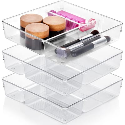 Lade Organizer met Vakken 23x23x5,5 cm 3 stuks - Ladeverdeler - Schuiflade Keukenkast Organizers - Bakjes - Opbergbakjes