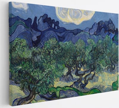 Saammp Canvas Schilderij - De Olijfbomen - Van Gogh - Oude Meesters - 30x20 - Foto op canvas - Wanddecoratie - muurdecoratie Woonkamer - Slaapkamer decoratie - Canvas Print