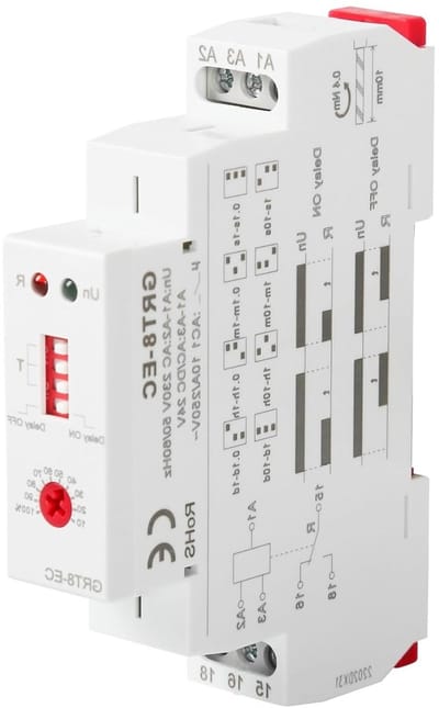 Tijdvertraging relais voor AC220V/DC24V, enkelvoudige functie, DIN-rail montage, timer voor automatisering en besturing
