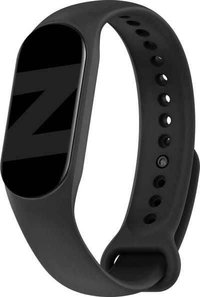 Bandz siliconen band 'Classic' geschikt voor Xiaomi Mi Band 5 / 6 / 7 - Hoogwaardig siliconen materiaal bandje geschikt voor iedere gelegenheid - zwart siliconen bandje
