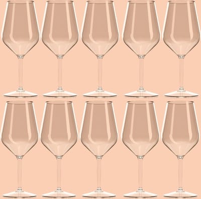 HappyGlass - Wijnglazen - Onbreekbare glazen - Wijnglas 10 stuks - Wijn Set Glazen - 47 cl - Kunststof Glazen - Plastic wijnglazen