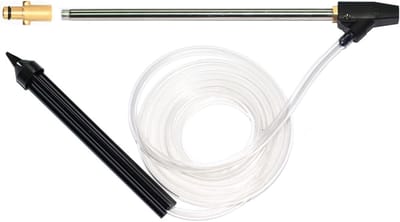 Zandstraalset Hogedrukreiniger - Zandstraalpijp Natstraal - Zwaar Vuil Verwijderen - Messing Adapter - 2.8m Slang - Transparant-Zwart-Goud