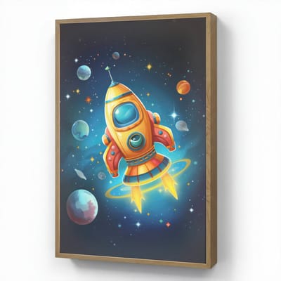 Nachtlampje 70x100 cm - Kinder lamp - Raket - Ruimte - Planeten - Kinderen - Jongen - Tafellamp kinderkamer draadloos - Slaapkamer lampje - Bedlamp kinderen - Kinderlampje - Wandlamp babykamer - Nachtlampjes