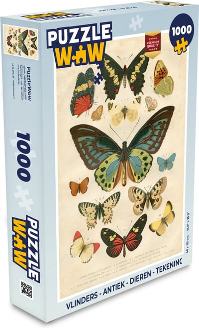 Puzzel Vlinders - Antiek - Dieren - Tekening - Legpuzzel - Puzzel 1000 stukjes volwassenen