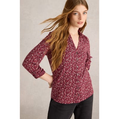 White Stuff Annie Jersey Shirt Plum Multi Maat: 10 | Overhemden Outlet | Dames | Paars