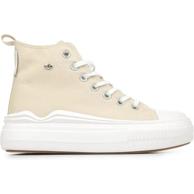 British Knights - Kaya Flow Mid Meisjes Sneakers Hoog - Maat 31 - Beige - Katoen - Meiden Schoenen
