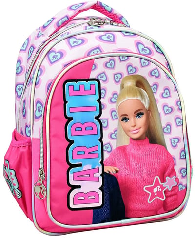 Barbie rugzak - Roze - Hartjes schoolrugzak voor meisjes - Rugtas voor meisjes - Schooltas voor kinderen - 30 x 24 x 12 cm