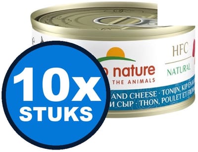 10x Almo Nature HFC - Tonijn, Kip & Kaas - Kattenvoer Natvoer - 70g