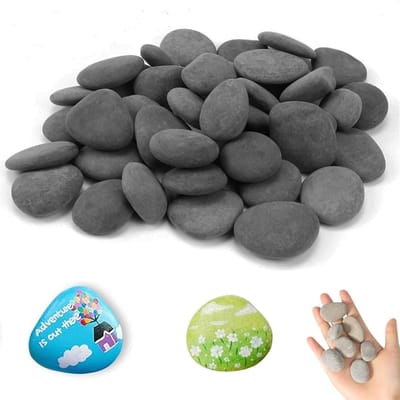 Cosensi - Decoratieve stenen voor schilderen - Natuurlijke stenen - Perfect voor DIY projecten - Grijs - Geschikt voor aquaria en decoratie - 50 stuks