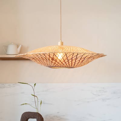 GOOD&MOJO Hanglamp Madura - Naturel - Ø17cm - Bohemian - Hanglampen Eetkamer, Slaapkamer, Woonkamer
