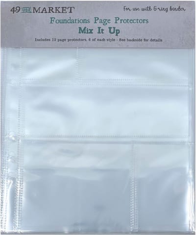 49 And Market Mix It Up Foundations Page Protectors 6"X8" 12/Pkg (FA33942)