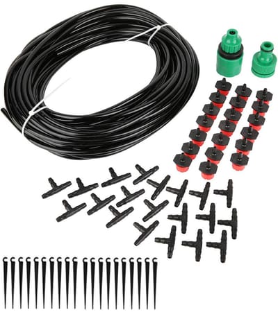 Druppelsysteem Tuinslang - Automatische Bewatering - Planten Verzorgen - Zelfinstellende Timer - 20 Meter - Zwart