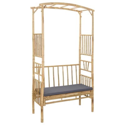 vidaXL Tuinboog met Bank Donkergrijs 115 x 50 x 205 cm Bamboe